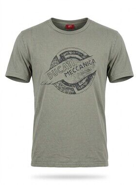 Ducati Meccanica Bologna Graphic T Shirt Mens S Olive Gray Motorcycle Racing Tee